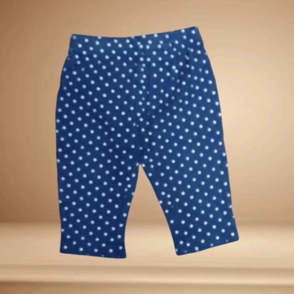⭐M4) Carter’s Baby Girl Navy Polka Dot Pants 9 Months Shamrock St Patrick’s Day